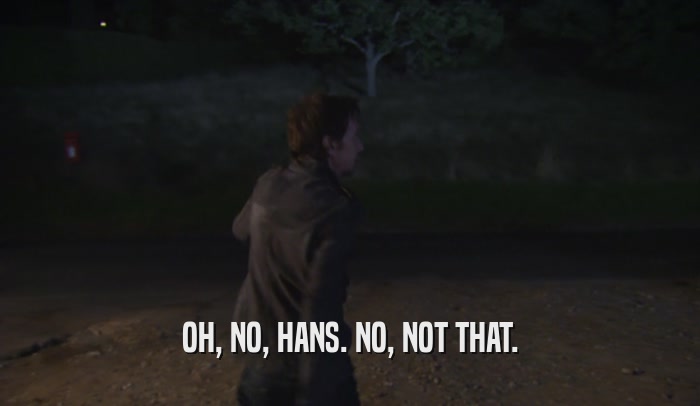 OH, NO, HANS. NO, NOT THAT.  