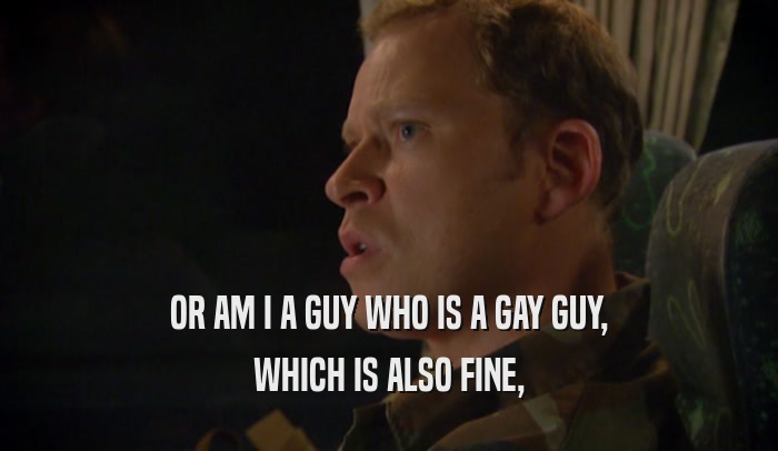 OR AM I A GUY WHO IS A GAY GUY, WHICH IS ALSO FINE, 