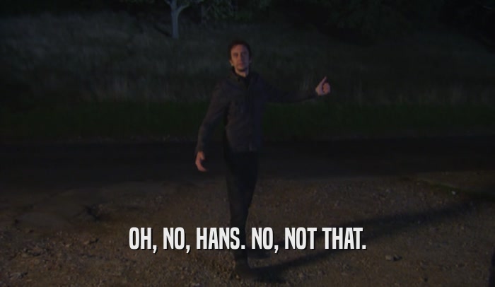 OH, NO, HANS. NO, NOT THAT.  