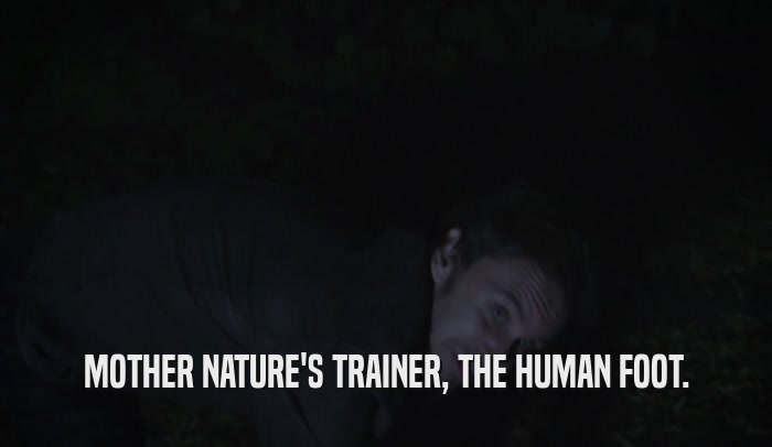 MOTHER NATURE'S TRAINER, THE HUMAN FOOT.  