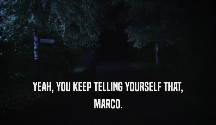 YEAH, YOU KEEP TELLING YOURSELF THAT, MARCO. 
