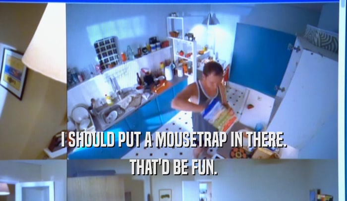 I SHOULD PUT A MOUSETRAP IN THERE. THAT'D BE FUN. 