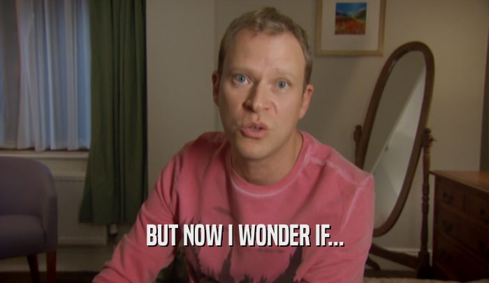 BUT NOW I WONDER IF...  