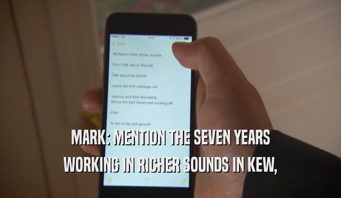 MARK: MENTION THE SEVEN YEARS WORKING IN RICHER SOUNDS IN KEW, 