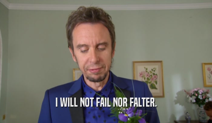 I WILL NOT FAIL NOR FALTER.  