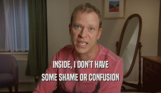 INSIDE, I DON'T HAVE SOME SHAME OR CONFUSION 