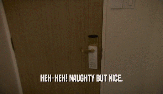 HEH-HEH! NAUGHTY BUT NICE.  