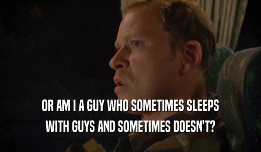 OR AM I A GUY WHO SOMETIMES SLEEPS WITH GUYS AND SOMETIMES DOESN'T? 