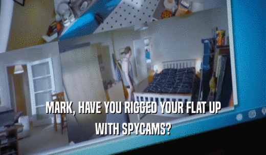 MARK, HAVE YOU RIGGED YOUR FLAT UP WITH SPYCAMS? 