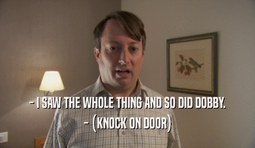 - I SAW THE WHOLE THING AND SO DID DOBBY. - (KNOCK ON DOOR) 