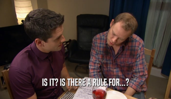 IS IT? IS THERE A RULE FOR...?  