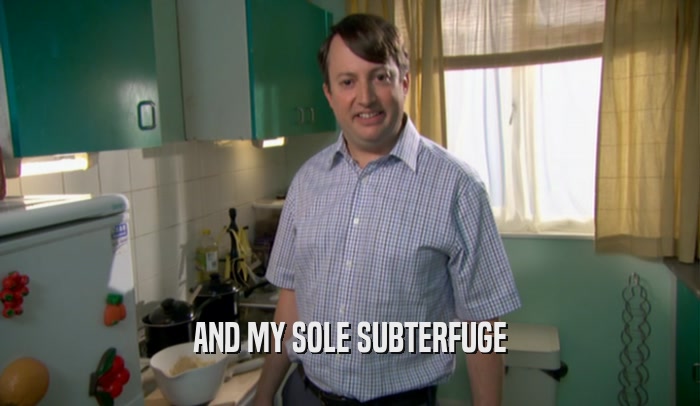 AND MY SOLE SUBTERFUGE  