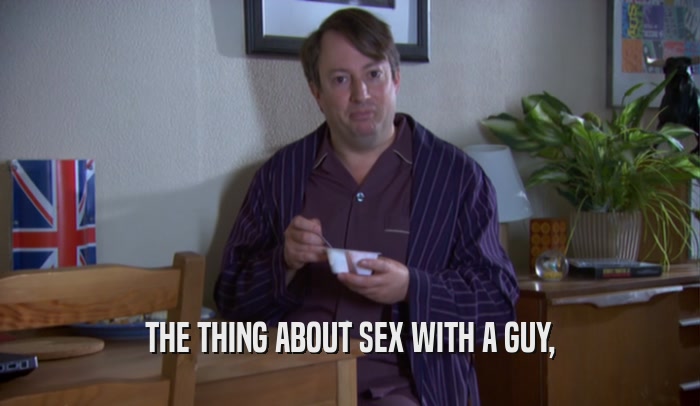 THE THING ABOUT SEX WITH A GUY,
  