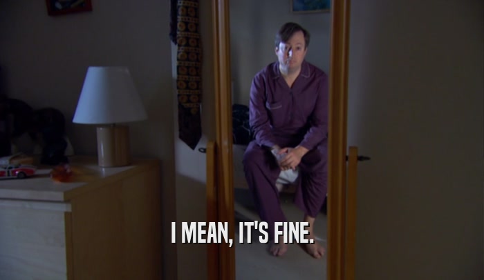 I MEAN, IT'S FINE.  