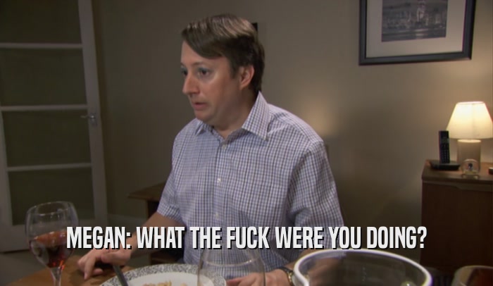 MEGAN: WHAT THE FUCK WERE YOU DOING?  