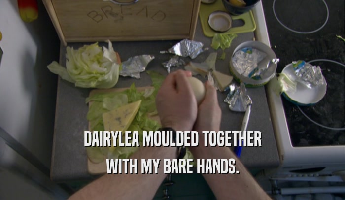 DAIRYLEA MOULDED TOGETHER WITH MY BARE HANDS. 