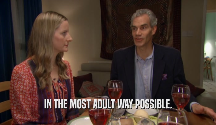 IN THE MOST ADULT WAY POSSIBLE.  