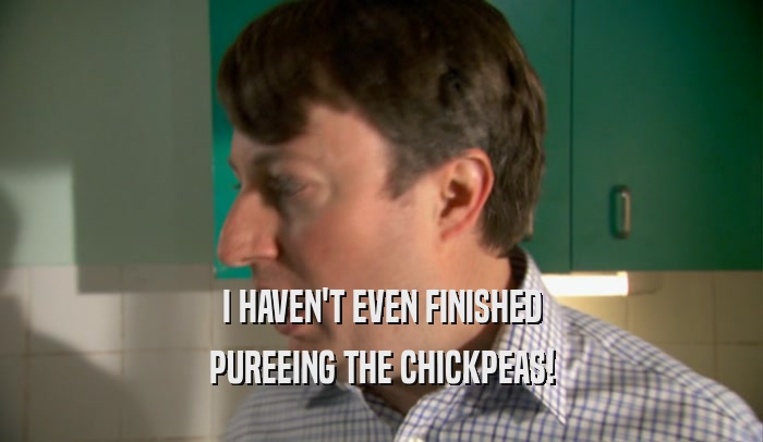 I HAVEN'T EVEN FINISHED PUREEING THE CHICKPEAS! 