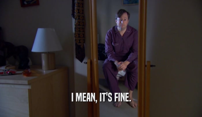 I MEAN, IT'S FINE.  