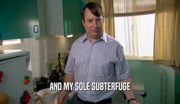 AND MY SOLE SUBTERFUGE  