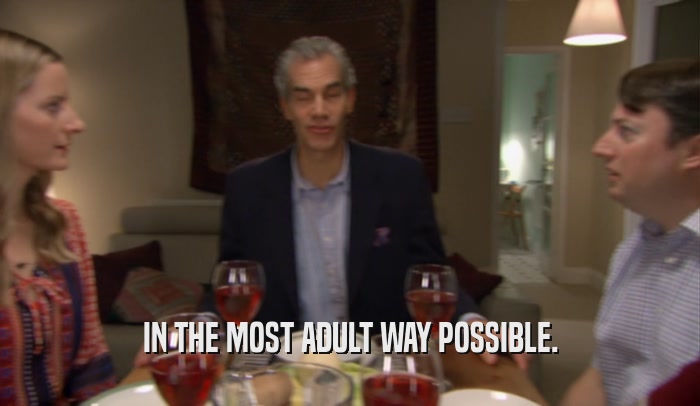 IN THE MOST ADULT WAY POSSIBLE.  