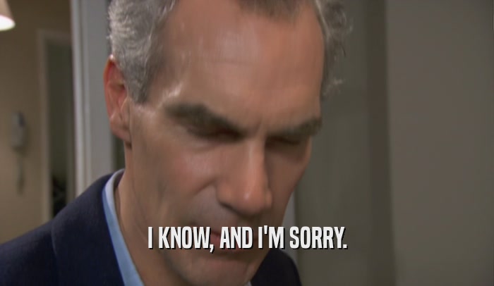 I KNOW, AND I'M SORRY.  