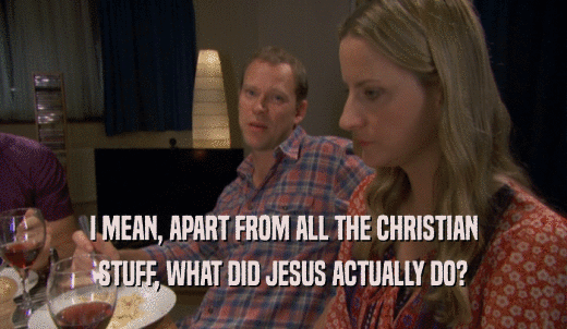 I MEAN, APART FROM ALL THE CHRISTIAN STUFF, WHAT DID JESUS ACTUALLY DO? 