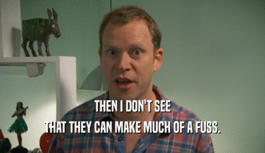 THEN I DON'T SEE THAT THEY CAN MAKE MUCH OF A FUSS. 