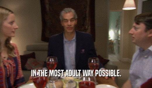 IN THE MOST ADULT WAY POSSIBLE.  