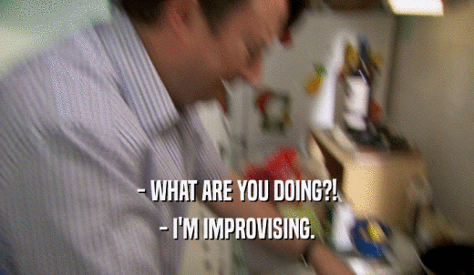 - WHAT ARE YOU DOING?! - I'M IMPROVISING. 