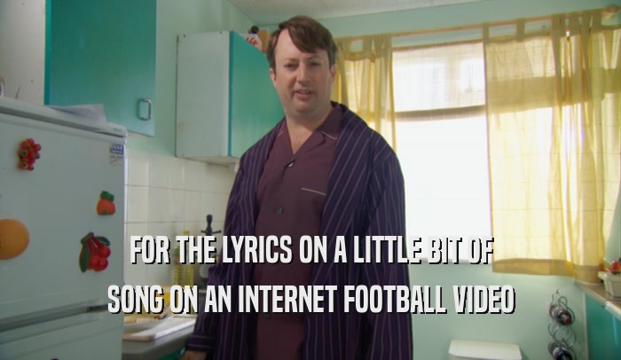 FOR THE LYRICS ON A LITTLE BIT OF SONG ON AN INTERNET FOOTBALL VIDEO 