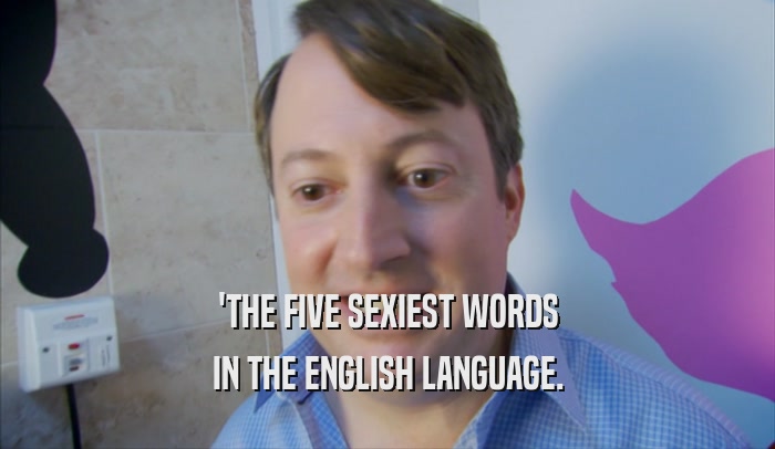 'THE FIVE SEXIEST WORDS IN THE ENGLISH LANGUAGE. 