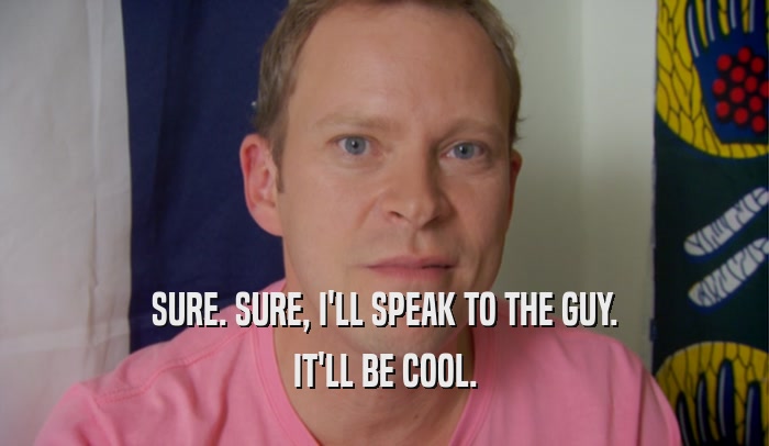 SURE. SURE, I'LL SPEAK TO THE GUY. IT'LL BE COOL. 