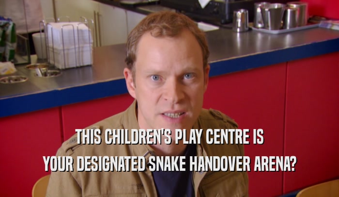 THIS CHILDREN'S PLAY CENTRE IS YOUR DESIGNATED SNAKE HANDOVER ARENA? 
