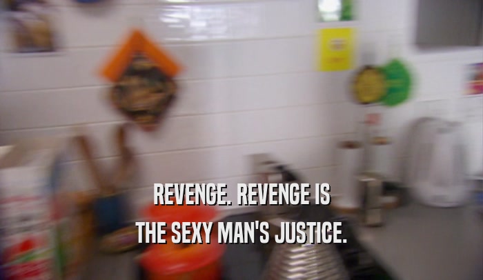 REVENGE. REVENGE IS THE SEXY MAN'S JUSTICE. 