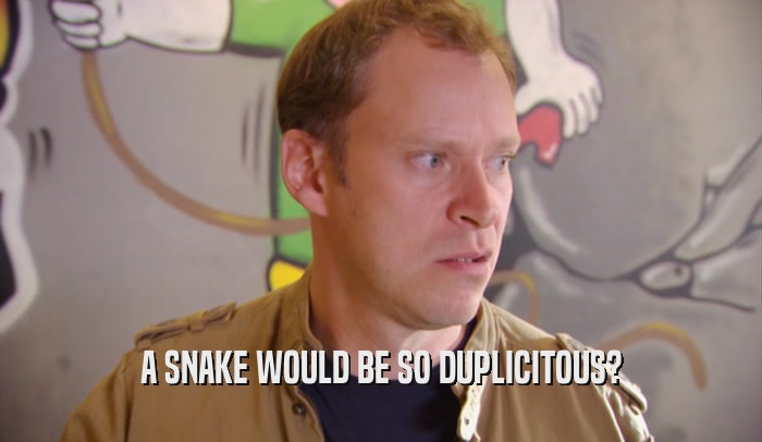 A SNAKE WOULD BE SO DUPLICITOUS?  