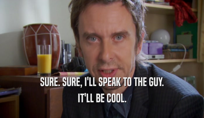 SURE. SURE, I'LL SPEAK TO THE GUY. IT'LL BE COOL. 