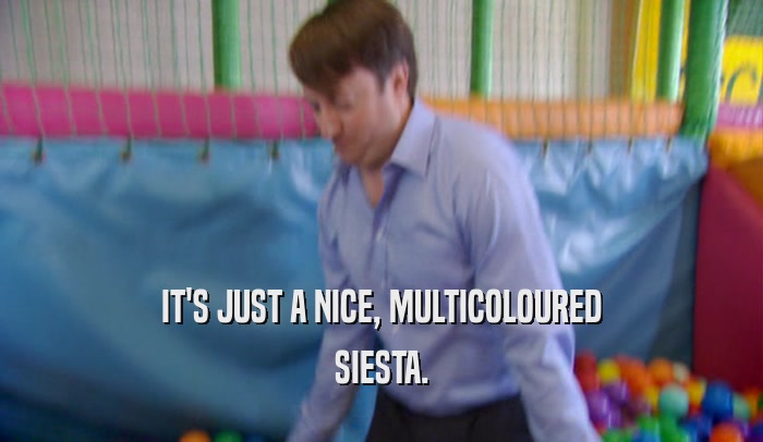 IT'S JUST A NICE, MULTICOLOURED SIESTA. 