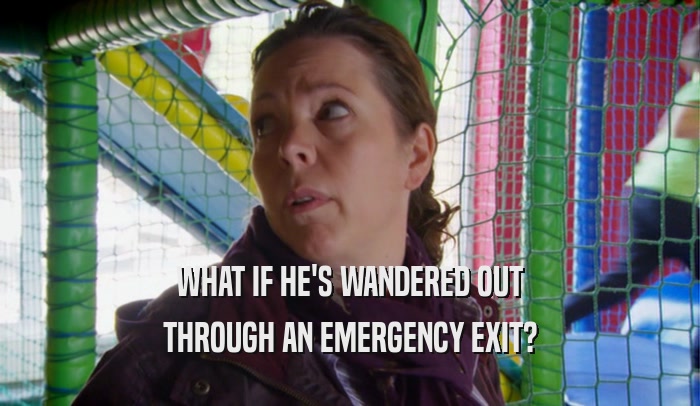 WHAT IF HE'S WANDERED OUT THROUGH AN EMERGENCY EXIT? 