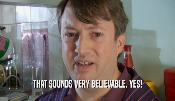 THAT SOUNDS VERY BELIEVABLE. YES!  