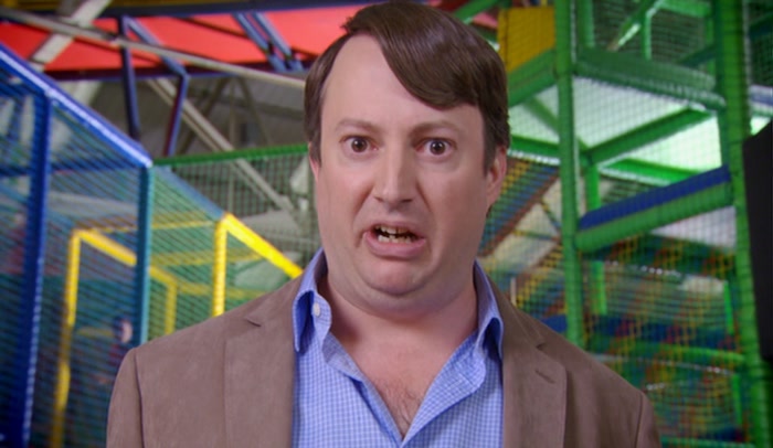 HE CAN'T COME AT ME IN THE KID FARM, CAN HE? IT'S PERFECT. 