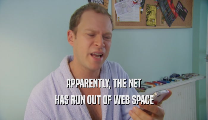 APPARENTLY, THE NET HAS RUN OUT OF WEB SPACE 
