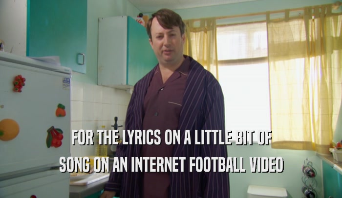 FOR THE LYRICS ON A LITTLE BIT OF SONG ON AN INTERNET FOOTBALL VIDEO 