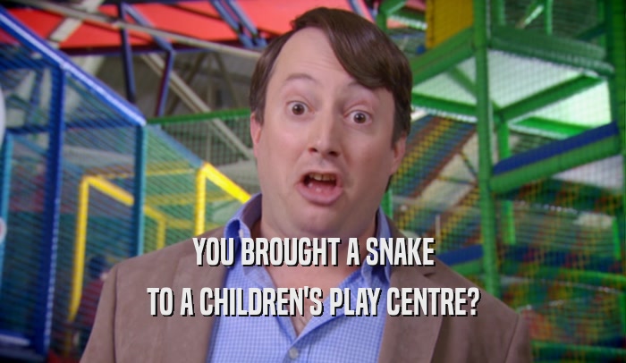 YOU BROUGHT A SNAKE
 TO A CHILDREN'S PLAY CENTRE?
 