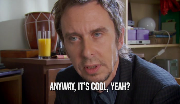 ANYWAY, IT'S COOL, YEAH?  