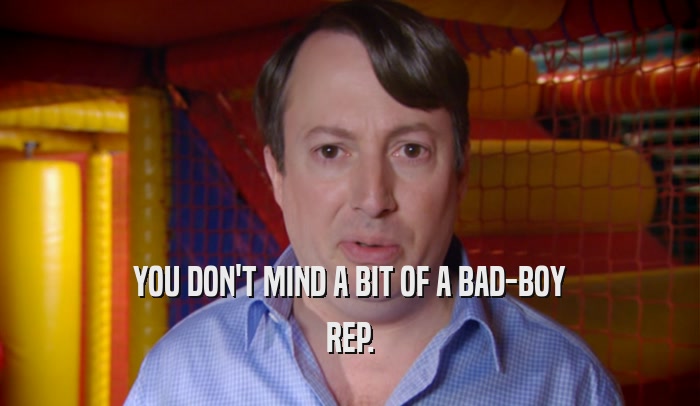 YOU DON'T MIND A BIT OF A BAD-BOY REP. 
