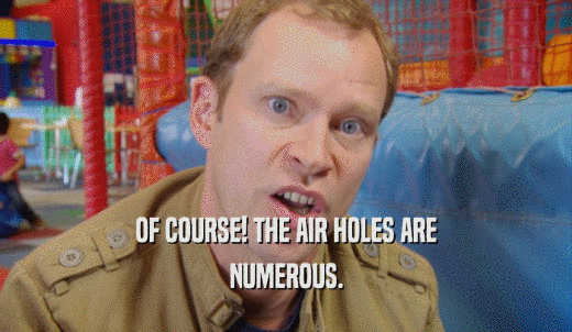 OF COURSE! THE AIR HOLES ARE NUMEROUS. 
