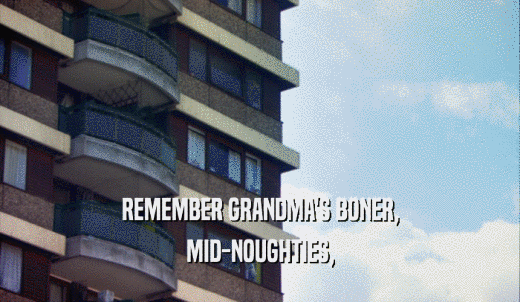 REMEMBER GRANDMA'S BONER, MID-NOUGHTIES, 
