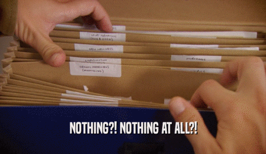 NOTHING?! NOTHING AT ALL?!  