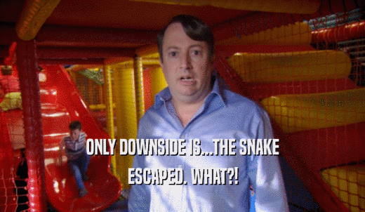 ONLY DOWNSIDE IS...THE SNAKE ESCAPED. WHAT?! 